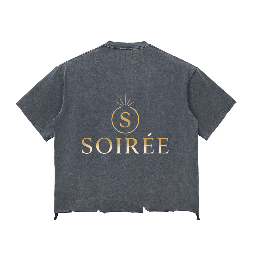 Snow Wash Raw-Hem Boxy T-shirt