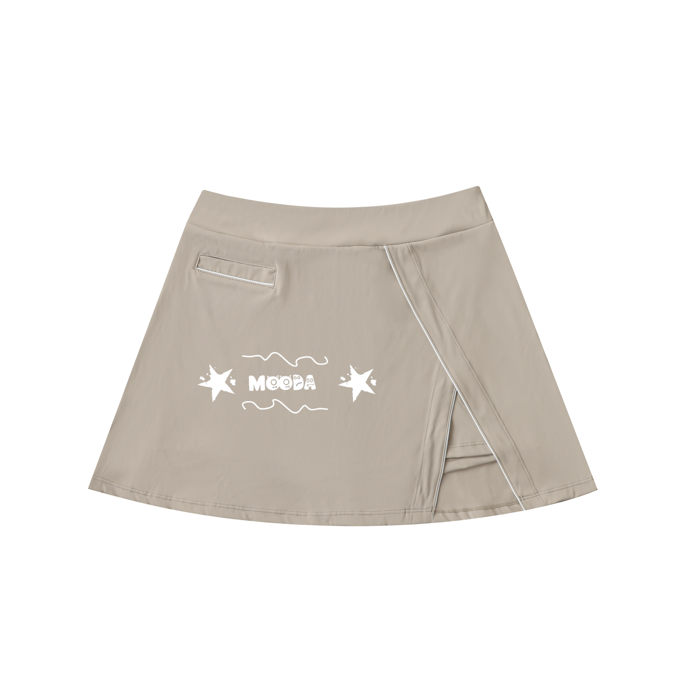 Mooda High-Waist Pocketed A-Line Skirt