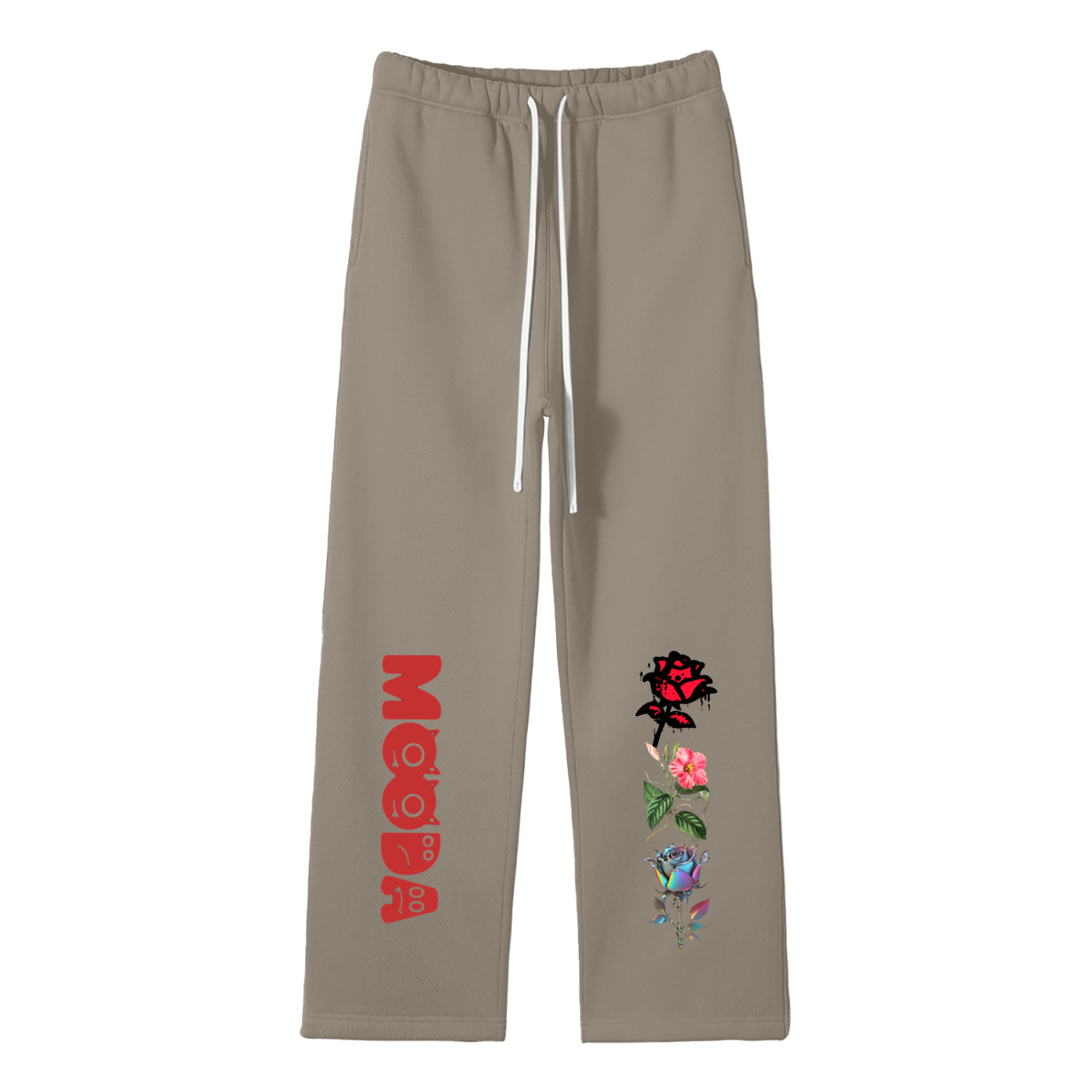 Mooda Unisex Solid Color Fleece Straight Leg Pants