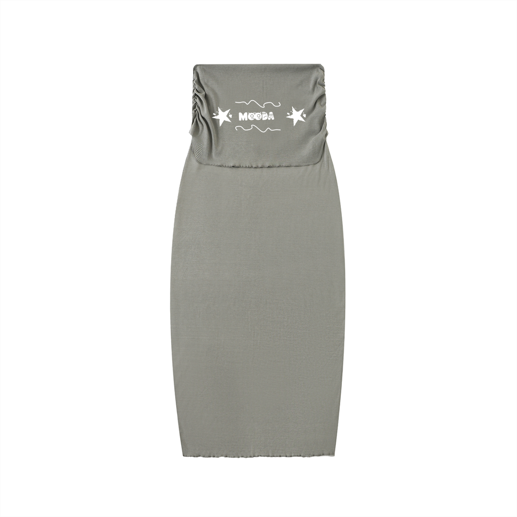 Mooda Dyed Washed Straight Hip-Hugging Slim Maxi Skirt