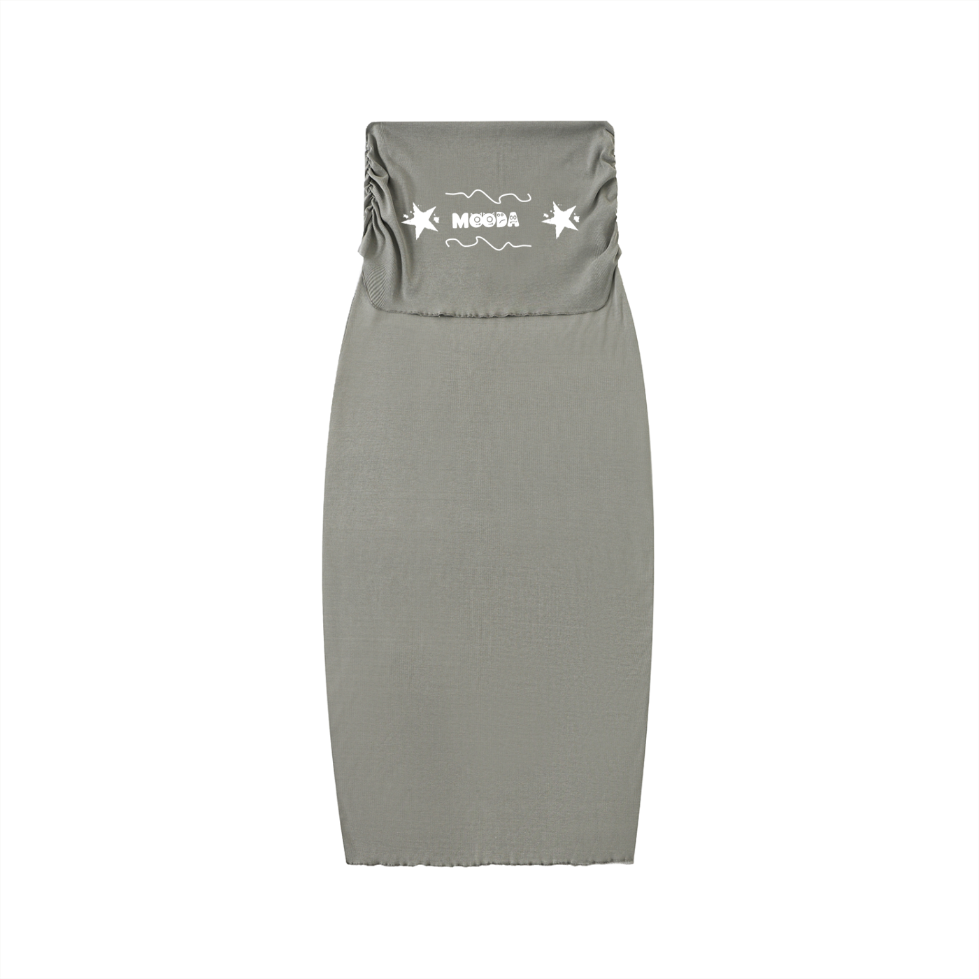 Mooda Dyed Washed Straight Hip-Hugging Slim Maxi Skirt