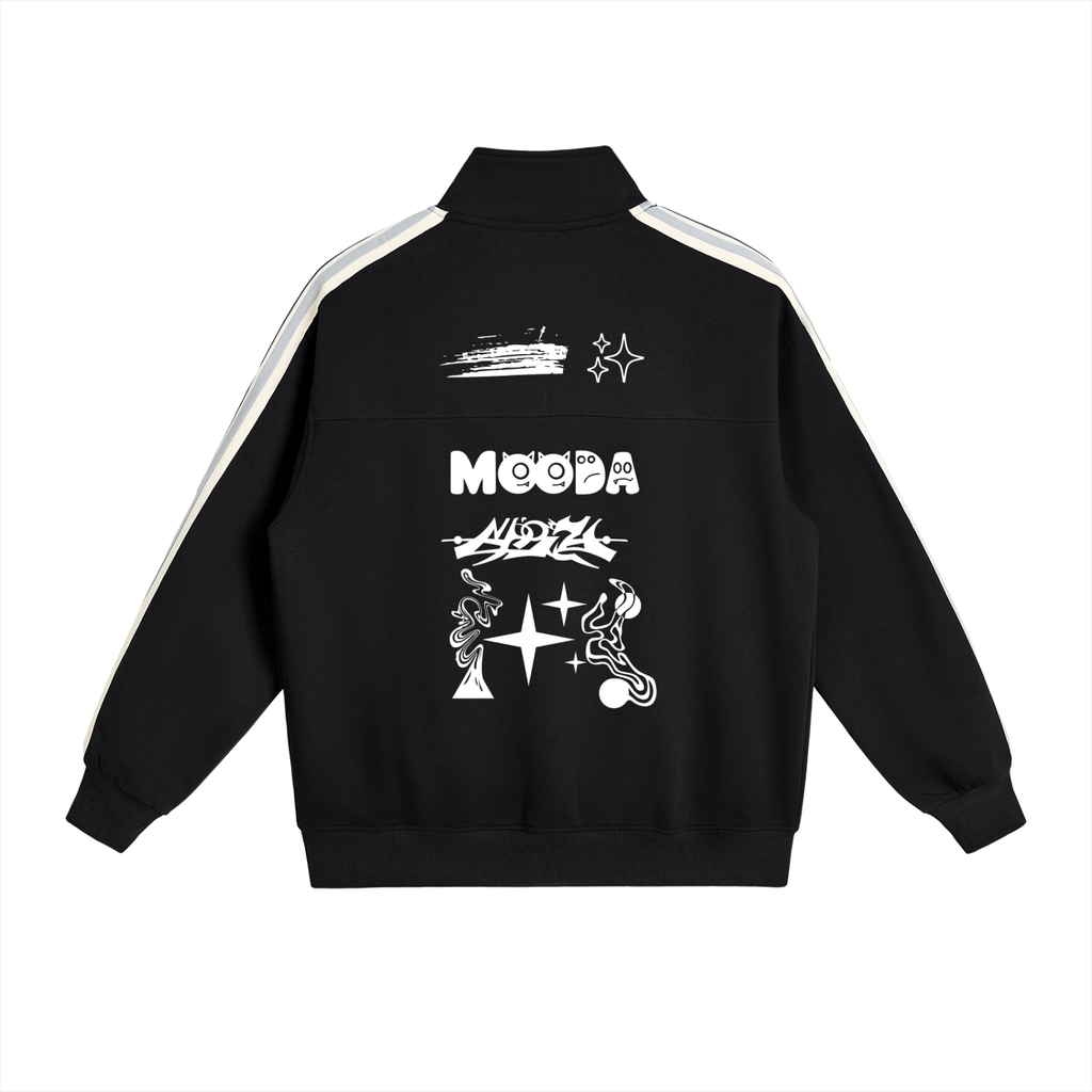 Contrast Side-Stripe Stand Collar  Jacket