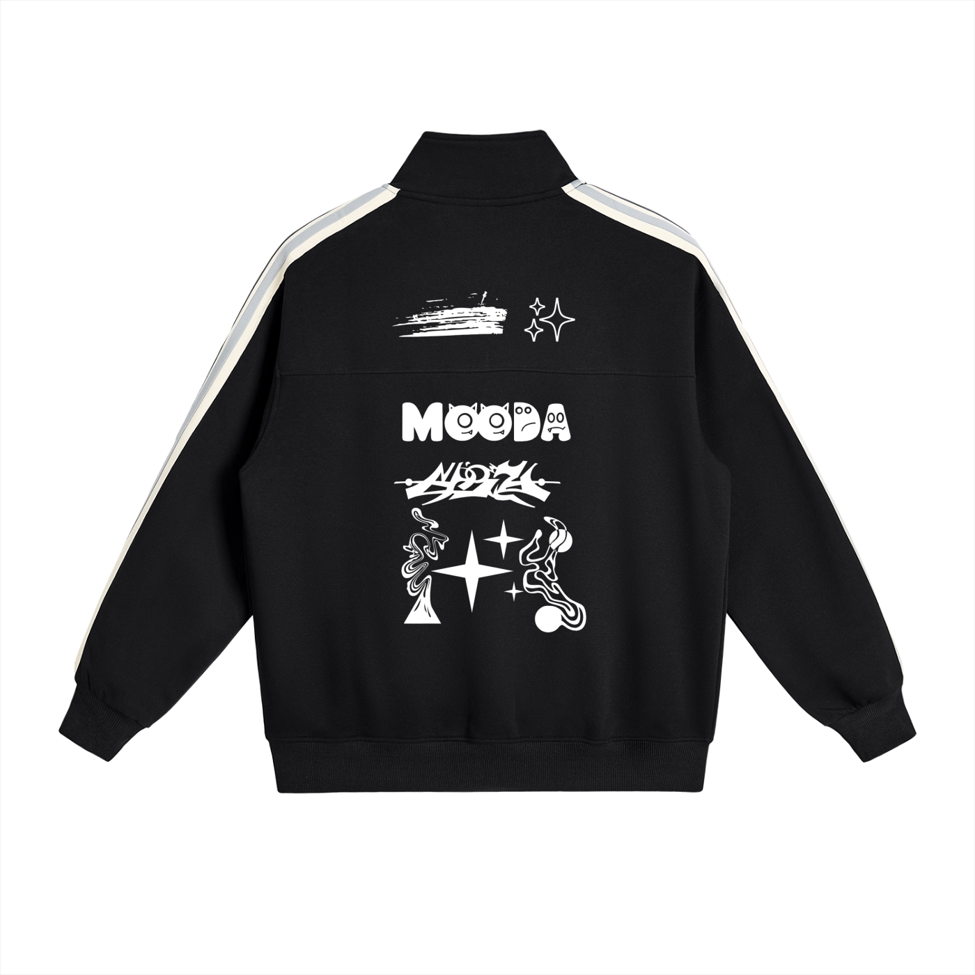 Contrast Side-Stripe Stand Collar  Jacket