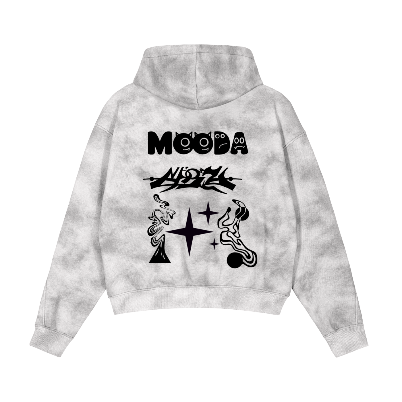 Mooda Dirty Washed Zip-Up Fleece Hoodie
