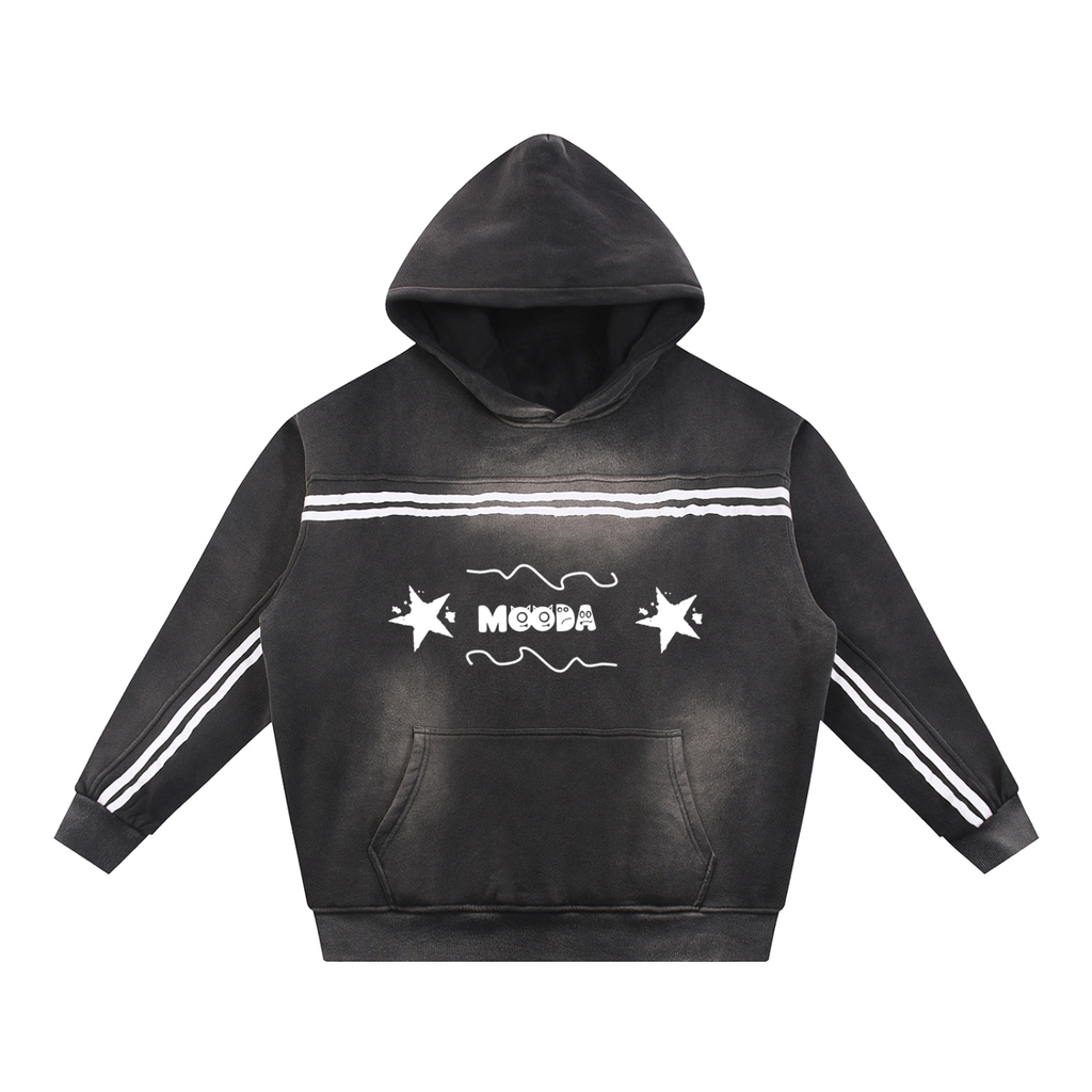 Mooda Sun Fade Contrast Tape Fleece Hoodie