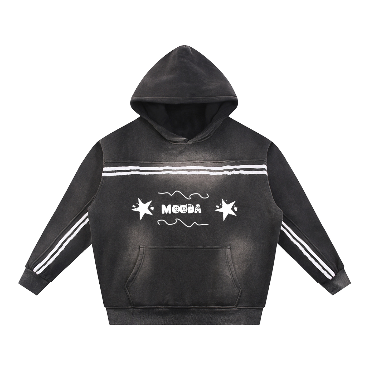 Mooda Sun Fade Contrast Tape Fleece Hoodie