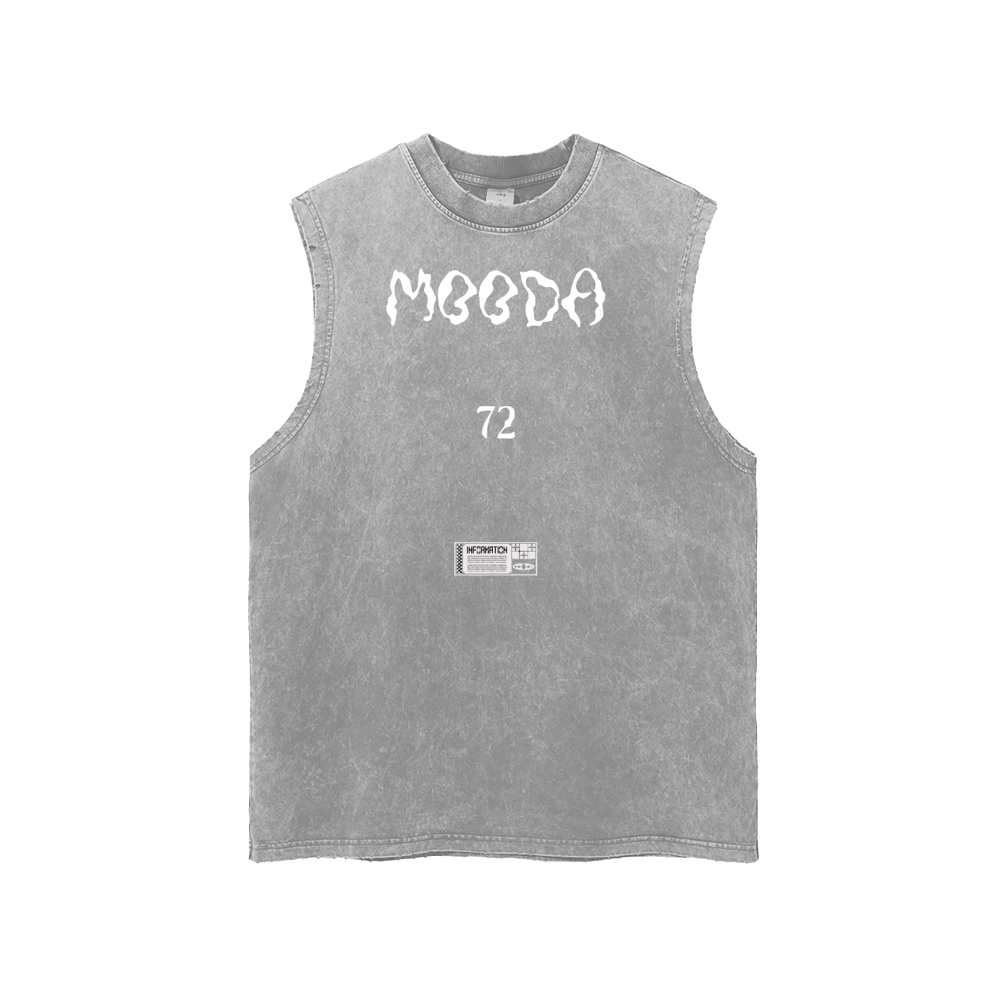 Mooda Snow Washed Frayed Hem Tank Top