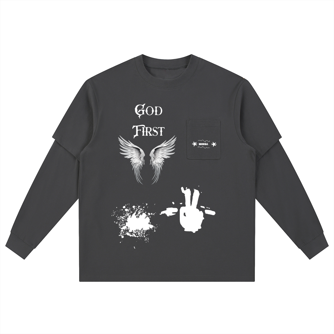 Layered Long Sleeve Oversized Tee