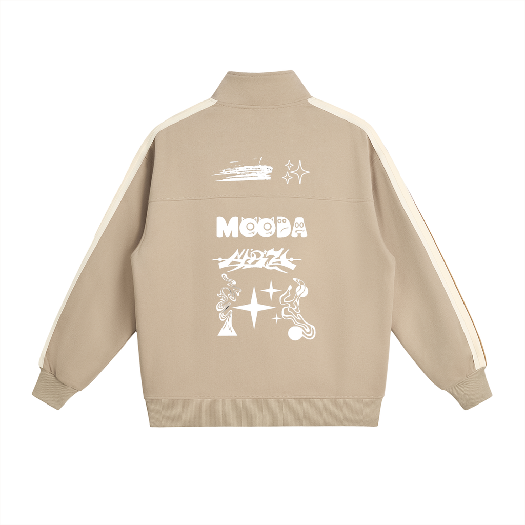 Contrast Side-Stripe Stand Collar  Jacket