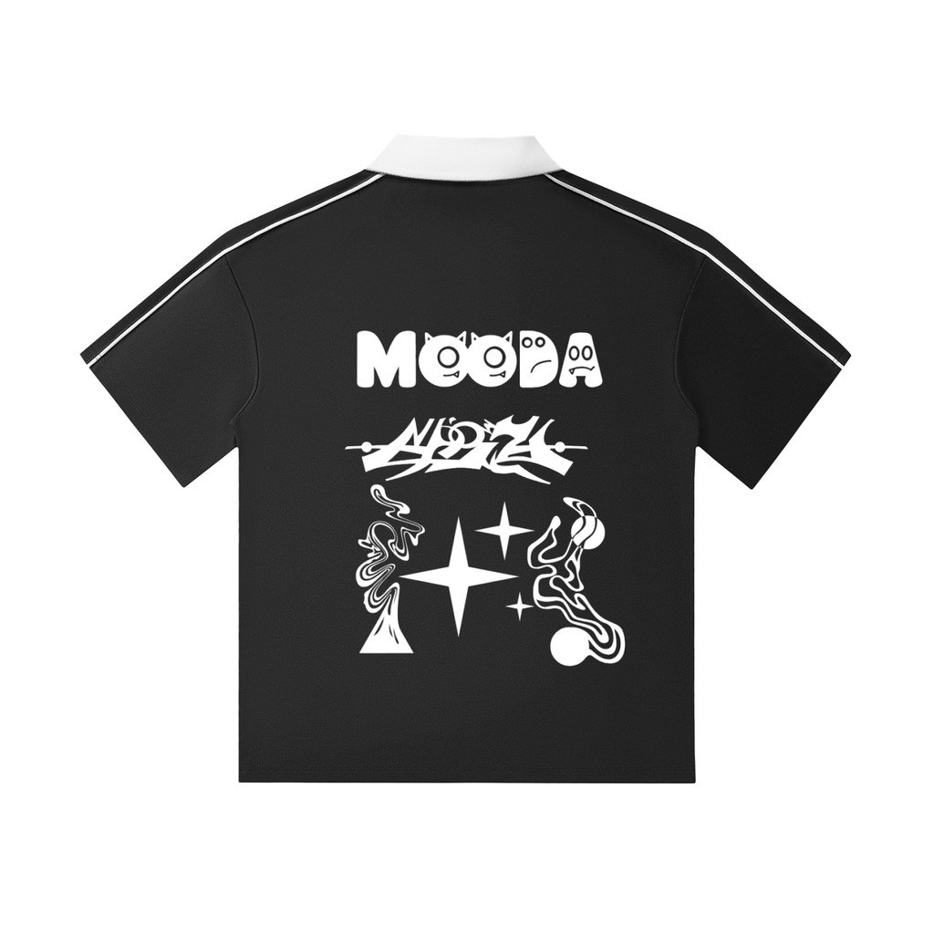 Mooda Contrast Collar Short-Sleeve Polo Shirt