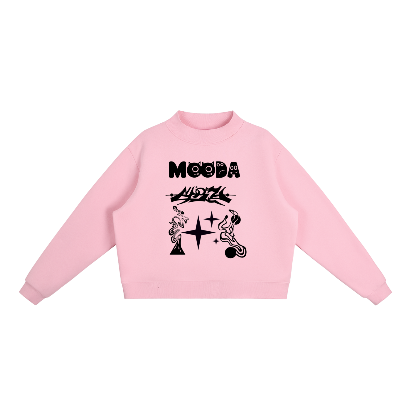 Mooda Essential Fleece Mock-Neck Crew Sweatshirt