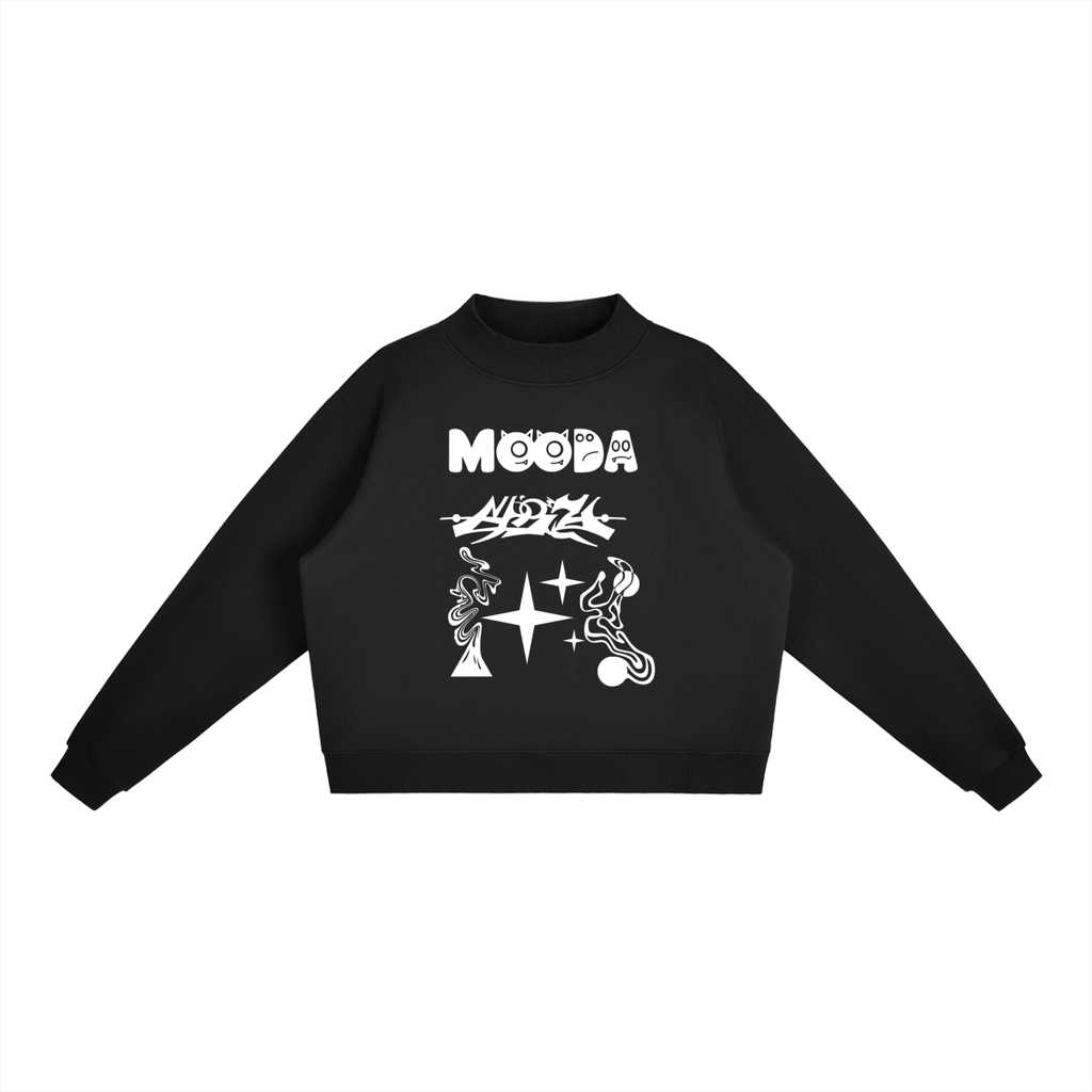 Mooda Essential Fleece Mock-Neck Crew Sweatshirt