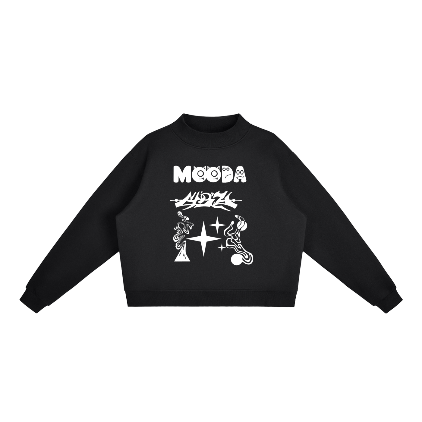 Mooda Essential Fleece Mock-Neck Crew Sweatshirt