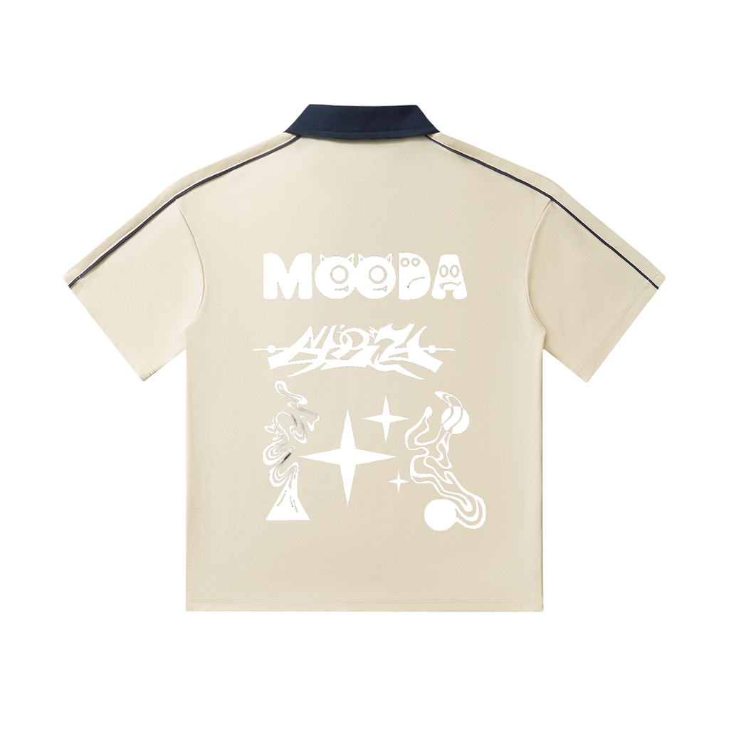 Mooda Contrast Collar Short-Sleeve Polo Shirt