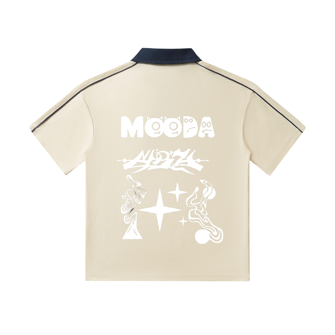 Mooda Contrast Collar Short-Sleeve Polo Shirt