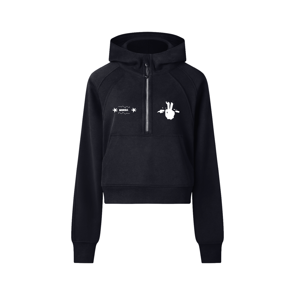 Cropped Half-Zip Hoodie