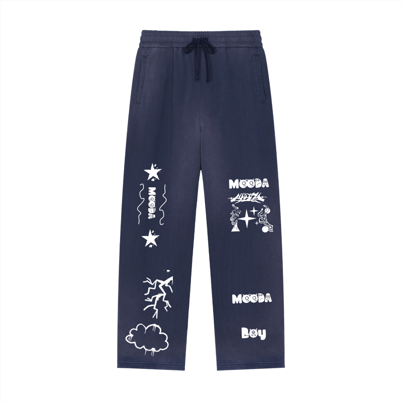 Mooda Sun Fade Raw Edge Straight-Leg Sweatpants