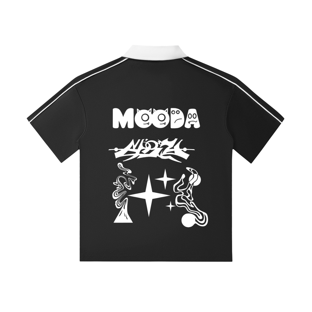 Mooda Contrast Collar Short-Sleeve Polo Shirt