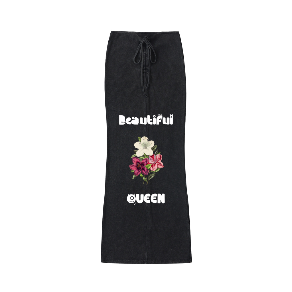 Mooda Dyed Washed Drawstring Maxi Skirt