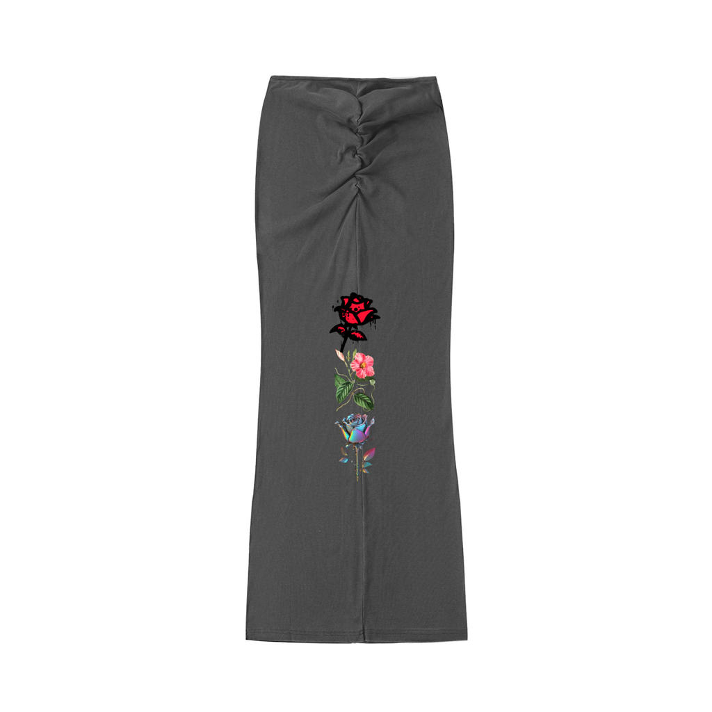 Mooda Dyed Washed Drawstring Maxi Skirt