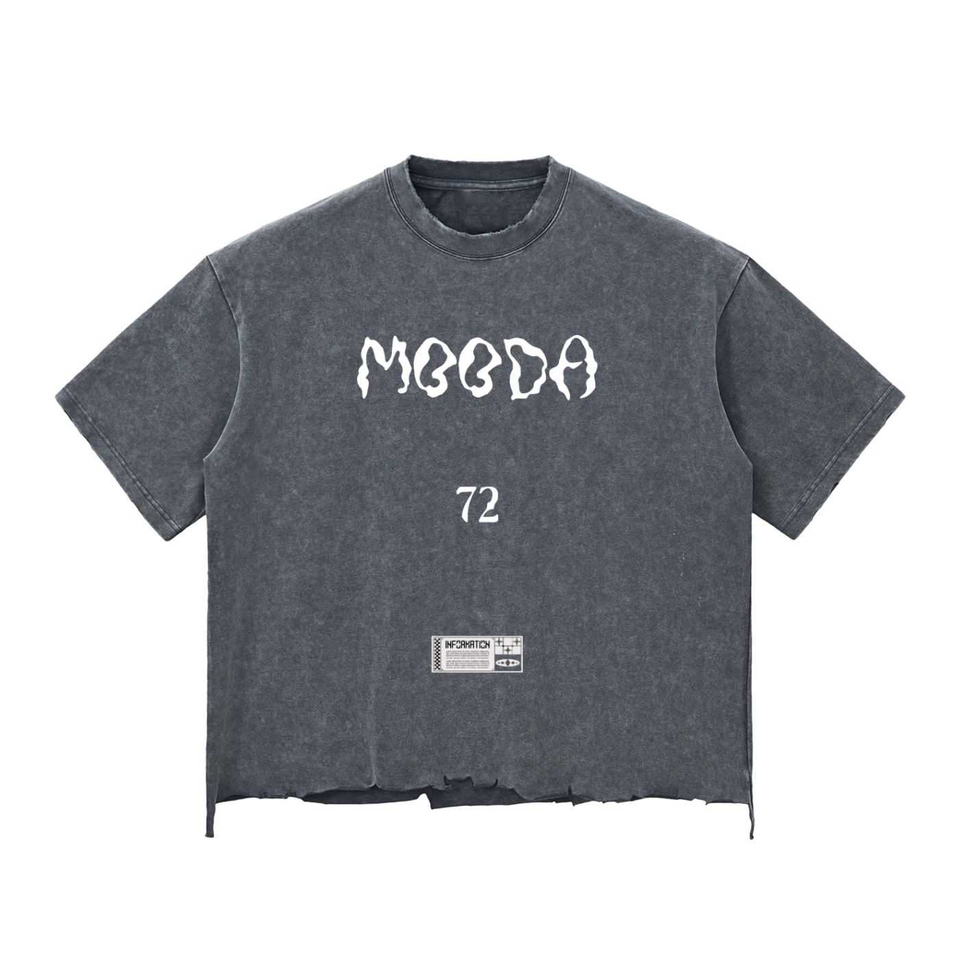 Snow Wash Raw-Hem Boxy T-shirt