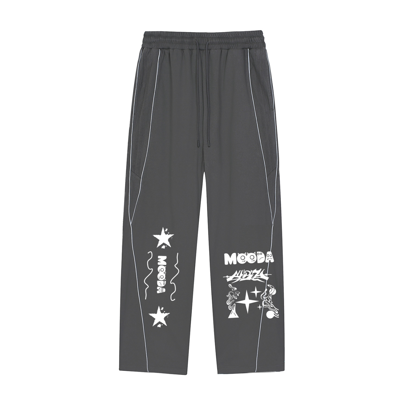 Mooda Reflection Striped Straight-Leg Sweatpants