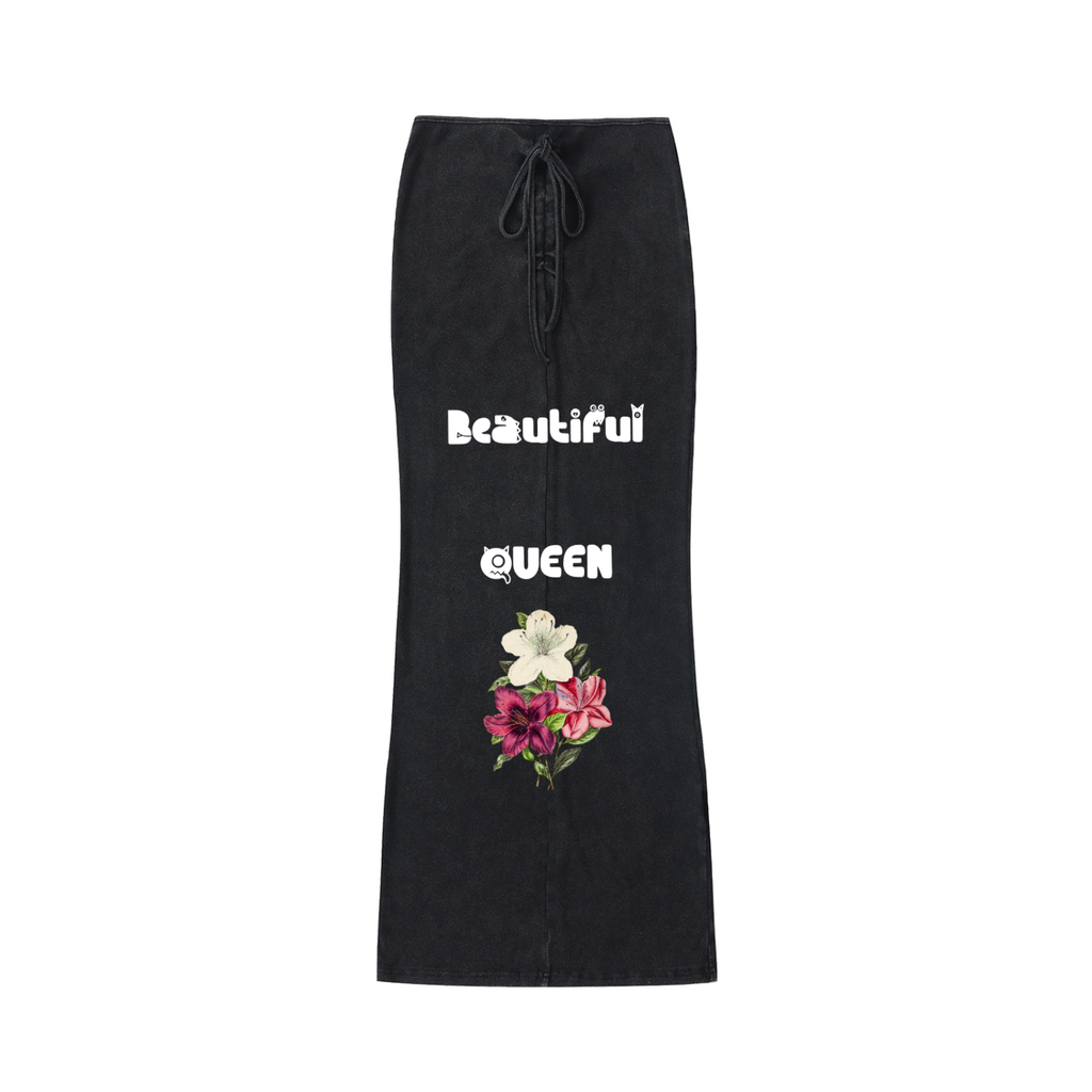 Mooda Dyed Washed Drawstring Maxi Skirt