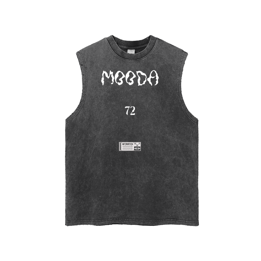 Mooda Snow Washed Frayed Hem Tank Top