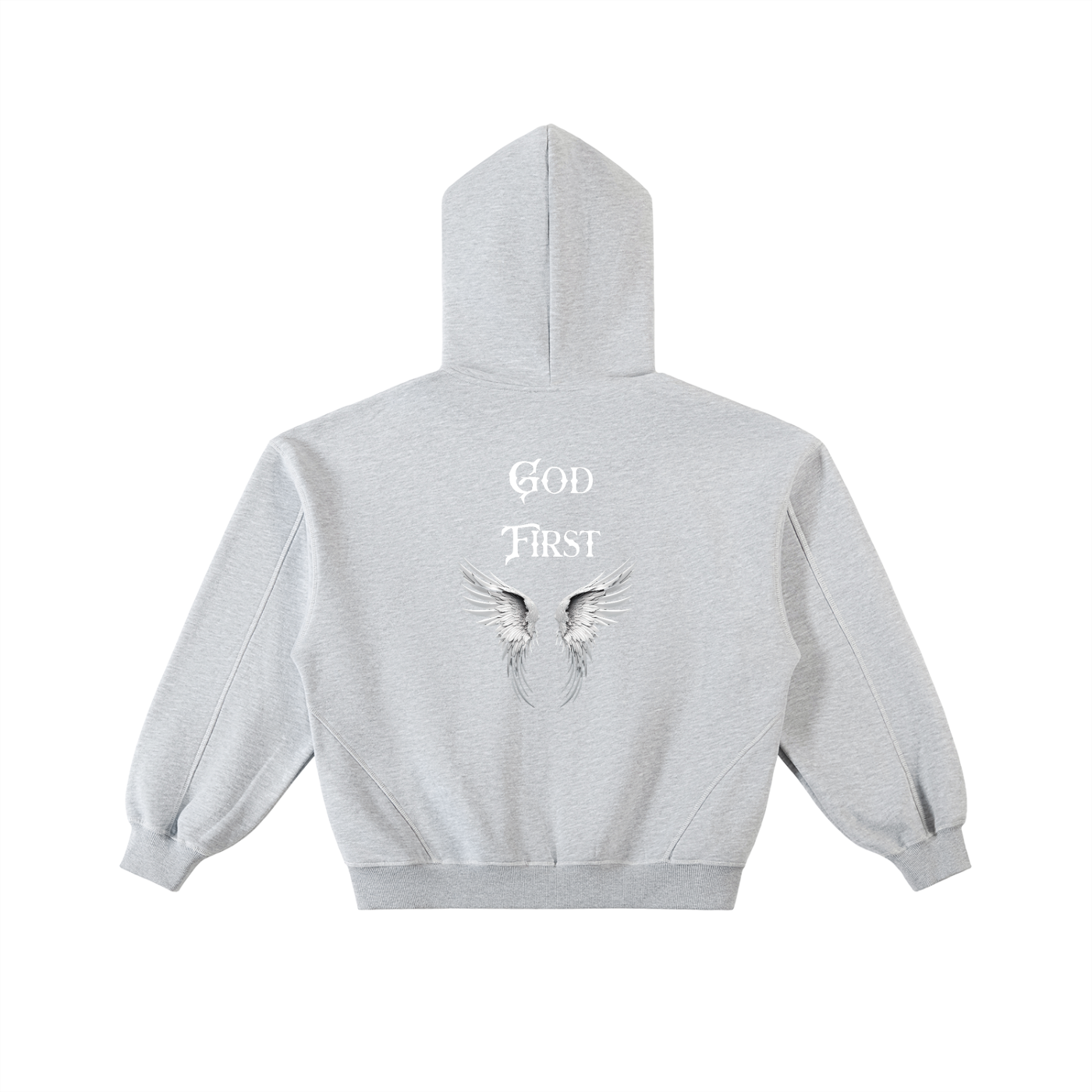 Mooda Contrast-Stitched Boxy Fleece Zip Hoodie