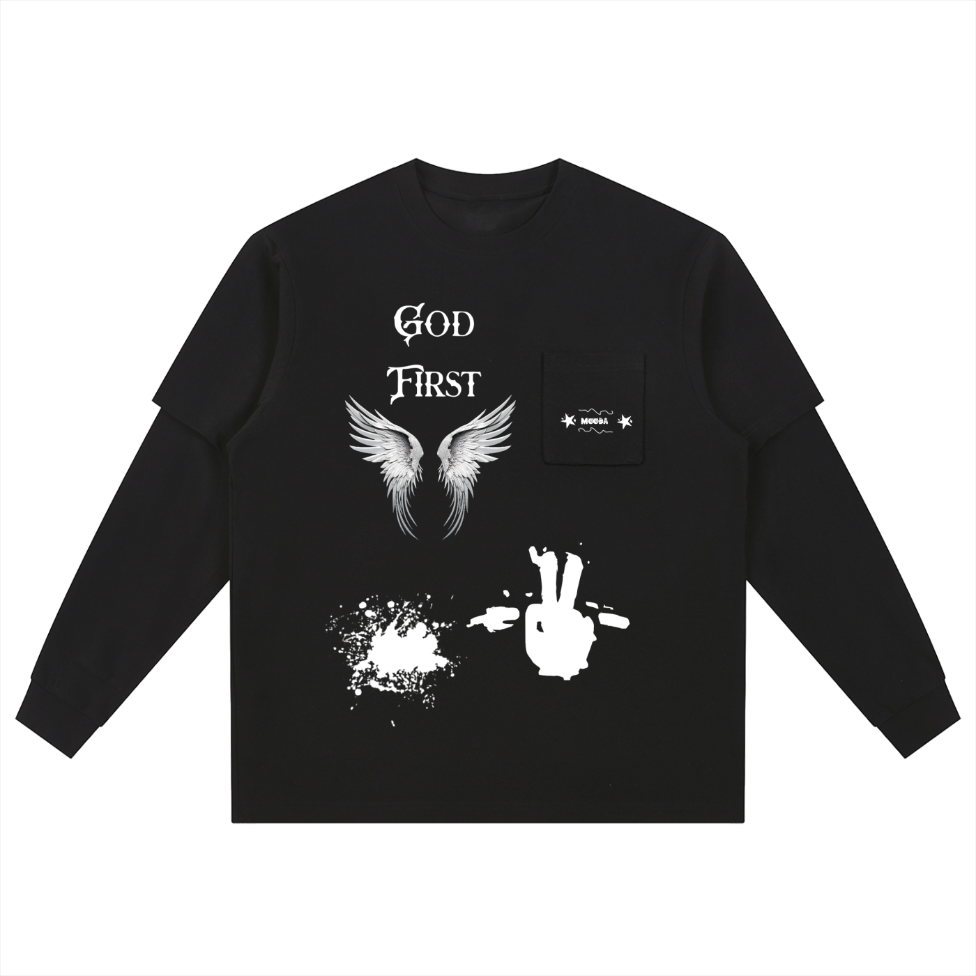 Layered Long Sleeve Oversized Tee