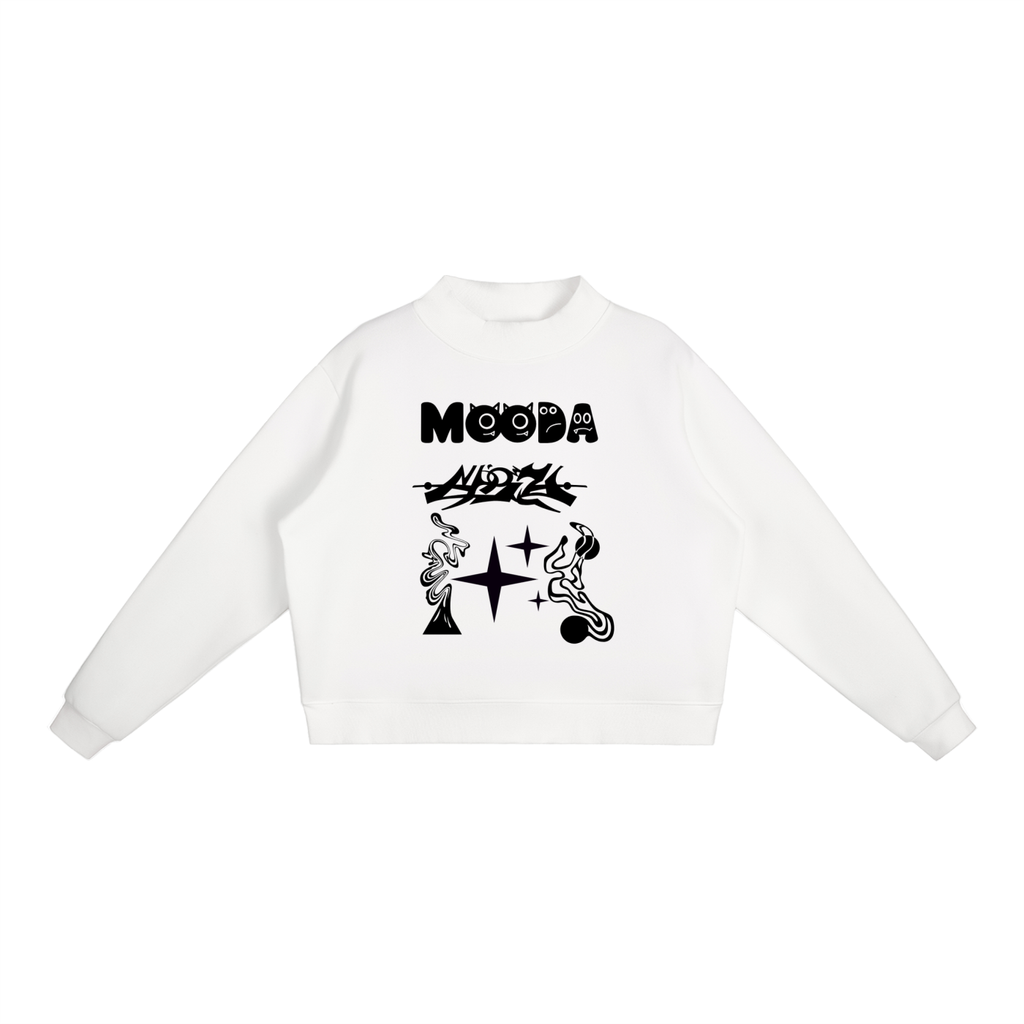 Mooda Essential Fleece Mock-Neck Crew Sweatshirt