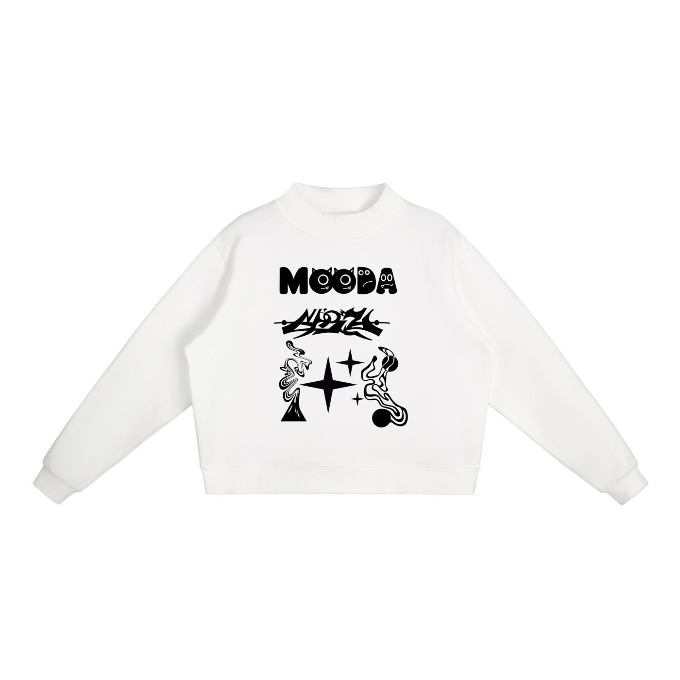 Mooda Essential Fleece Mock-Neck Crew Sweatshirt