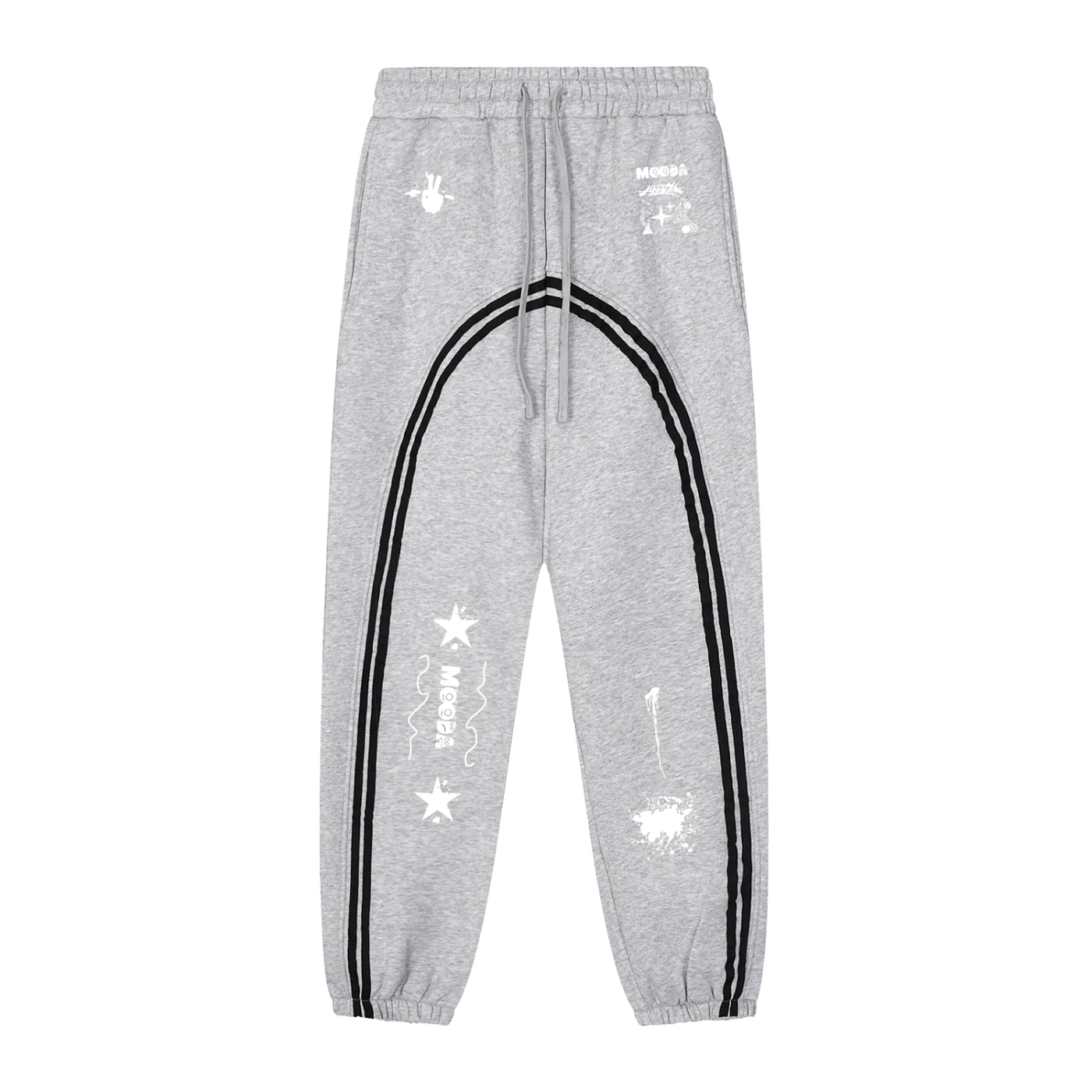 Mooda Sun Fade Contrast Tape Fleece Jogged Sweatpants
