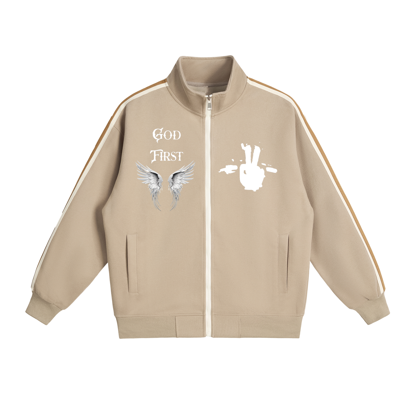 Contrast Side-Stripe Stand Collar  Jacket