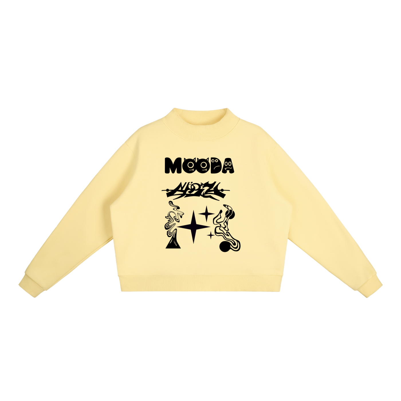 Mooda Essential Fleece Mock-Neck Crew Sweatshirt