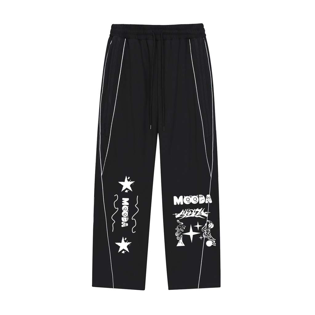 Mooda Reflection Striped Straight-Leg Sweatpants