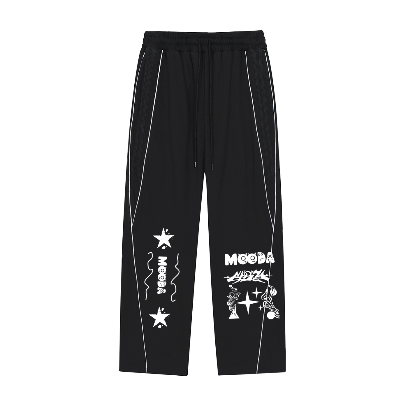 Mooda Reflection Striped Straight-Leg Sweatpants