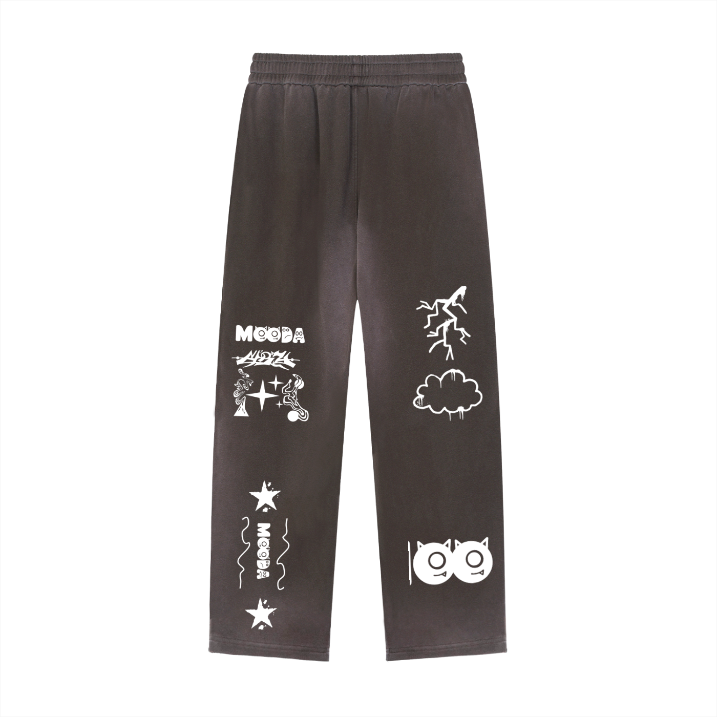 Mooda Sun Fade Raw Edge Straight-Leg Sweatpants