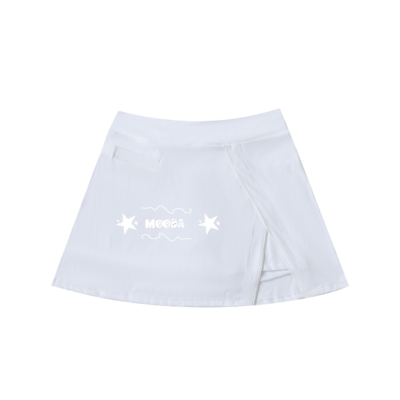 Mooda High-Waist Pocketed A-Line Skirt