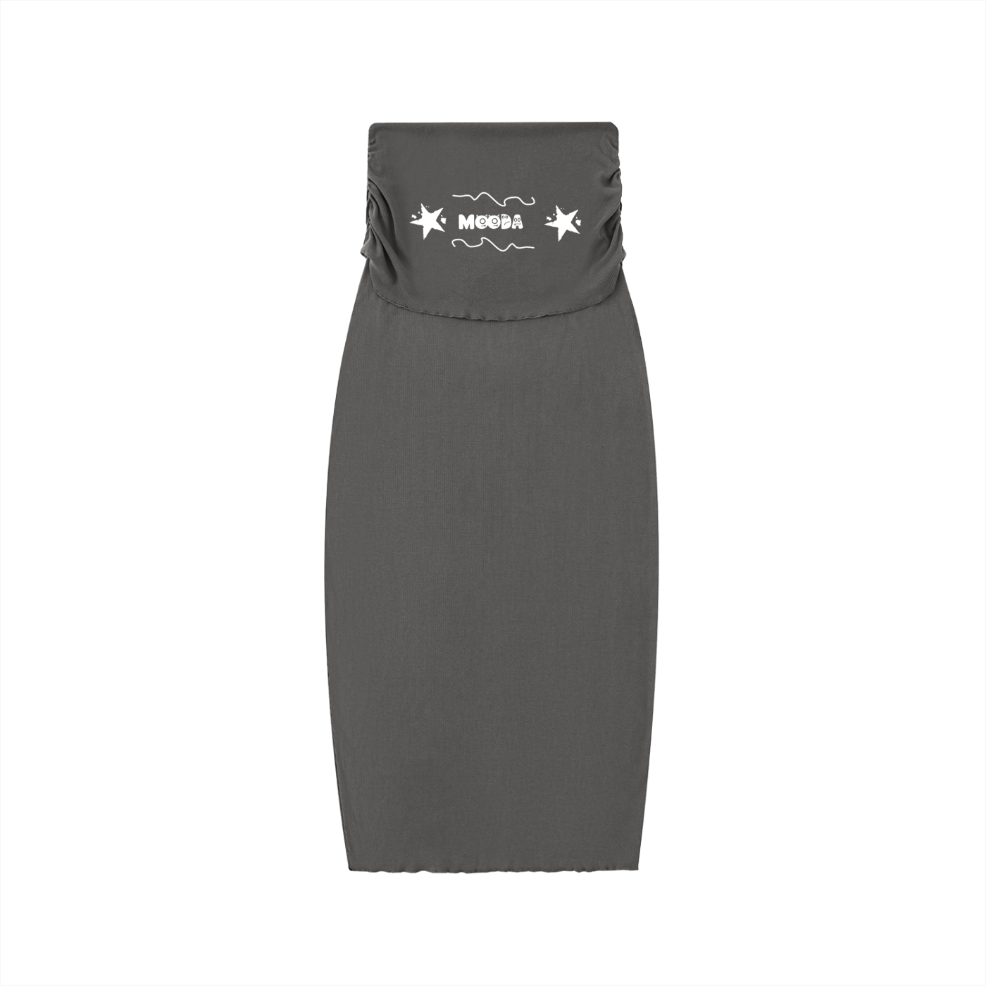 Mooda Dyed Washed Straight Hip-Hugging Slim Maxi Skirt