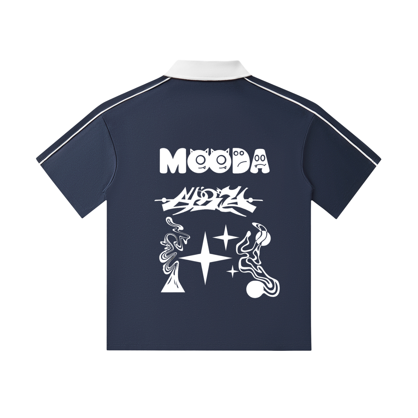 Mooda Contrast Collar Short-Sleeve Polo Shirt