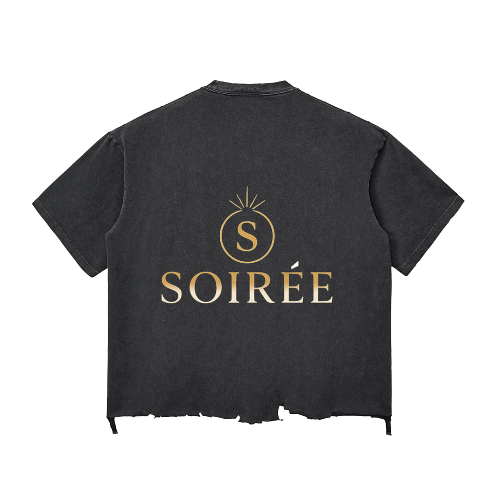 Snow Wash Raw-Hem Boxy T-shirt