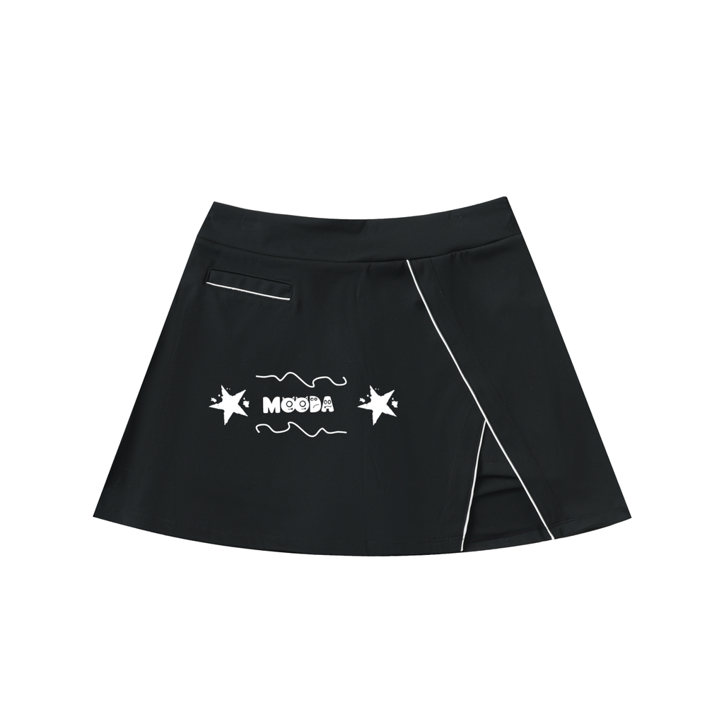 Mooda High-Waist Pocketed A-Line Skirt