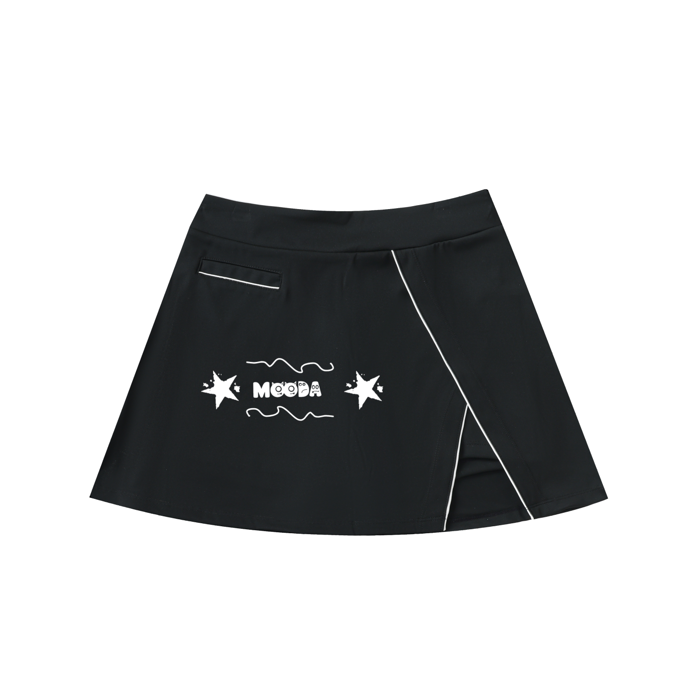 Mooda High-Waist Pocketed A-Line Skirt