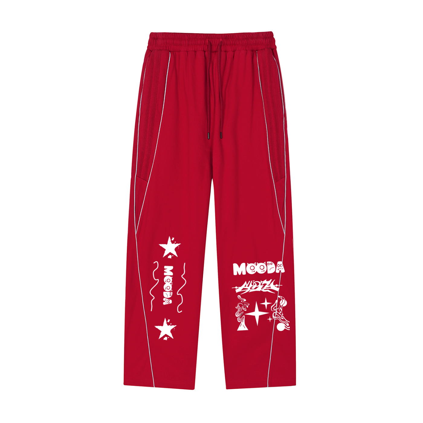 Mooda Reflection Striped Straight-Leg Sweatpants