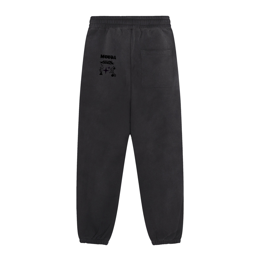 Mooda Sun Fade Contrast Tape Fleece Jogged Sweatpants