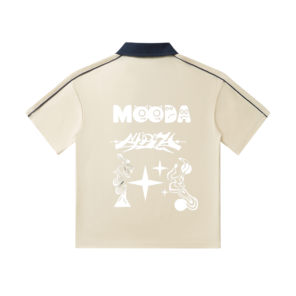 Mooda Contrast Collar Short-Sleeve Polo Shirt