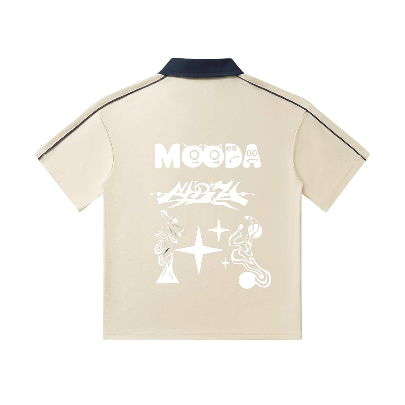 Mooda Contrast Collar Short-Sleeve Polo Shirt