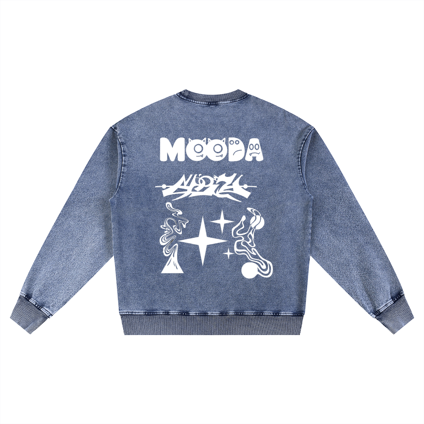 Mooda Snow Wash Oversized Crewneck Sweatshirt