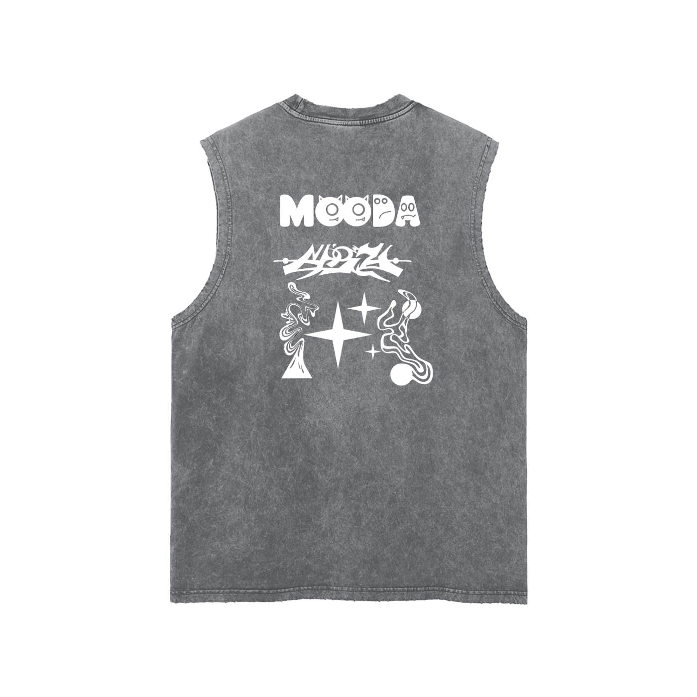 Mooda Snow Washed Frayed Hem Tank Top